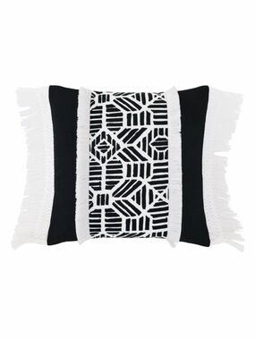 Madaba BOHO Geometric Outdoor Fringe Accent Decorative Pillow Cover